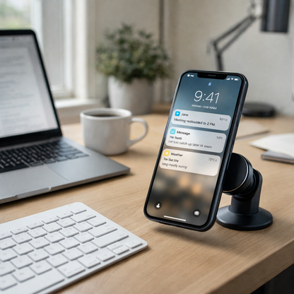 Soporte Magnetico NEGRO Con Ventosa