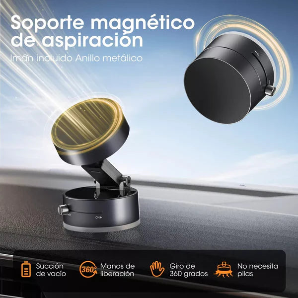 Soporte Magnetico NEGRO Con Ventosa